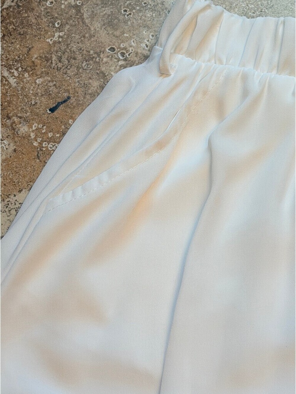 Caramela White Flowy Skort Elastic Waist Shorts Large SKU511 - Picture 3 of 7